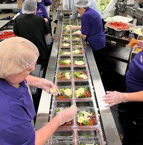 dual lane packaging trays